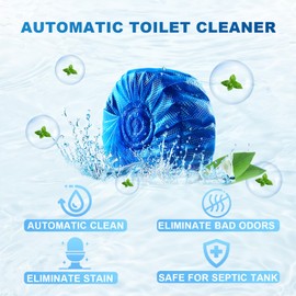 Msvvko Toilet Bowl Cleaners,100 Pack Blue Toilet Bowl Tablets with Fresh Scent, Household Toilet Cleaner Continuous Cleaning, Prevent Various Stains & Odors Build Up - Septic Friendly
