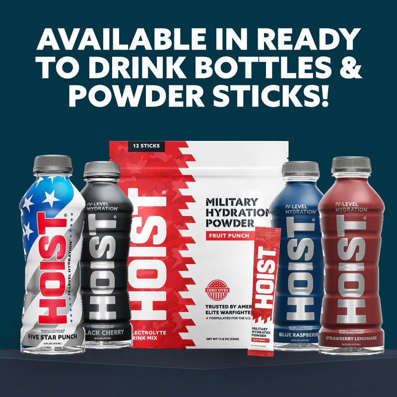HOIST Electrolyte Drink Mix Powder Sticks – Rapid Rehydration, Military