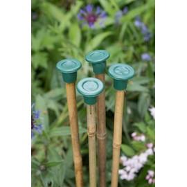 KAHEIGN 60Pcs Cane Safety Caps, 3cm Rubber Cane Safety Toppers Bean Cane Rod Protection Caps for Garden Outdoor (Green)
