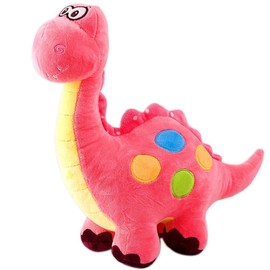 Marsjoy 14" Pink Stuffed Dinosaur Plush Toy, Plush Dinosaur Stuffed Animal, Dinosaur Toy for Baby Girl Boy Kids Birthday Gifts