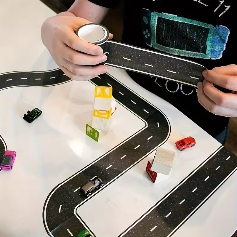 Printed Road Tape for Toy Car Play – Flexible Black