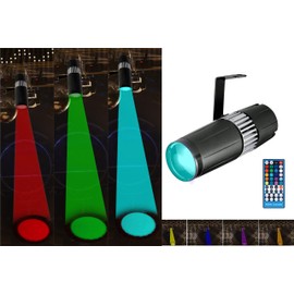 SENLAN LED Pinspot Light,15W RGBW 4-in-1 SMD 5050 LED Beam Light with IR Remote Controller