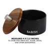 Babish Stoneware Salt Cellar w/Wood Lid - 4" X 3.5"