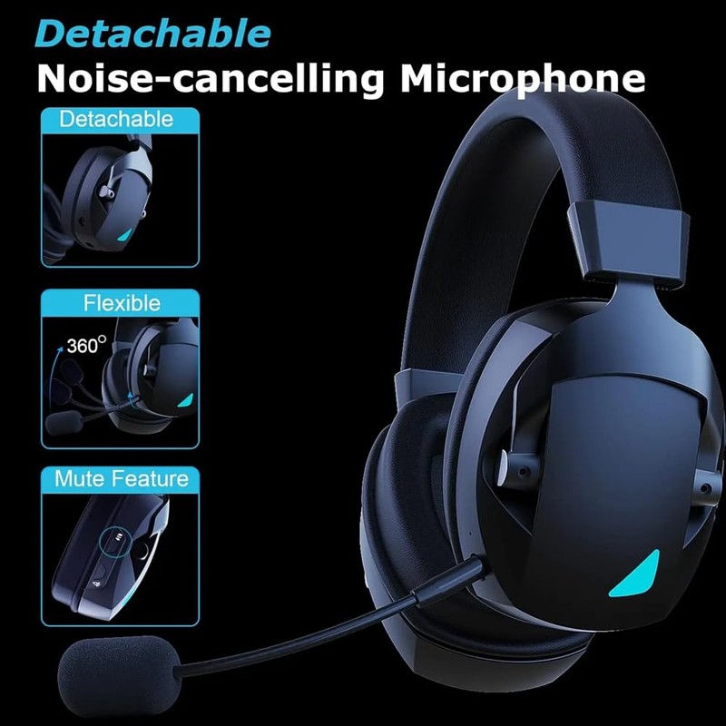 xelea Wireless Gaming Headset with Mic 2.4G Bluetooth Headphone USB