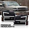 DOTCOM LED Headlights Assembly,Compatible with 2003-2006 Chevy Avalanche 1500 2500/Silverado