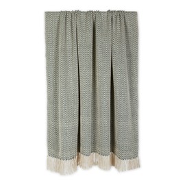 DII Chevron Throw Collection Handloomed Cotton, 50x60, Hunter Green