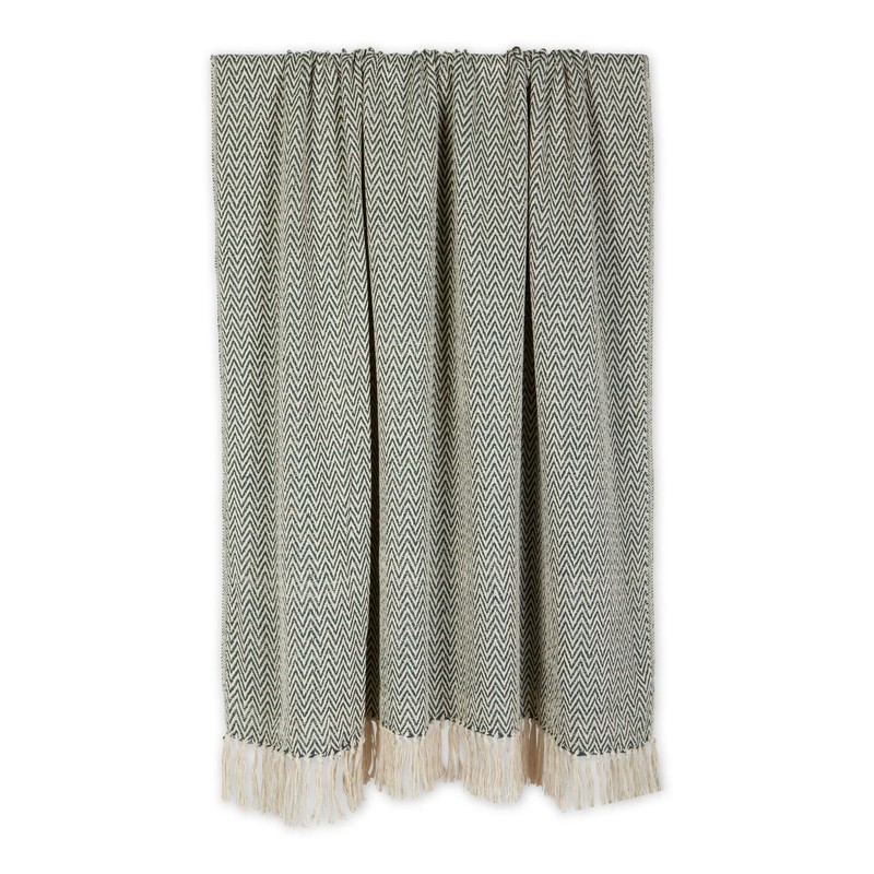 DII Chevron Throw Collection Handloomed Cotton, 50x60, Hunter Green