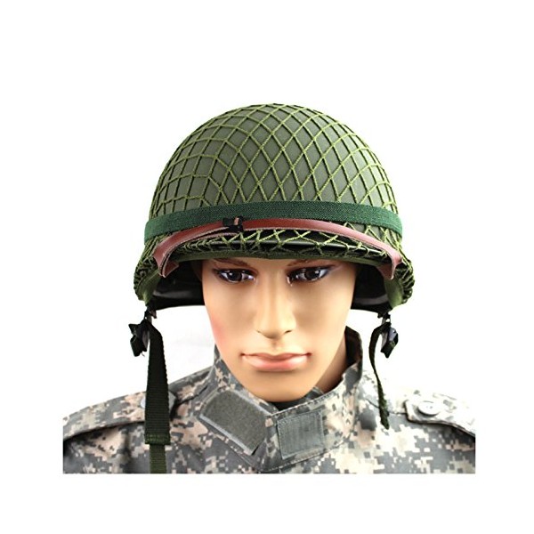 GPP® Perfect WWII US Army M1 Green Helmet Replica with Net/Canvas Chin Strap DIY Painting