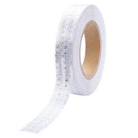 TESSTSY Nastro Catarifrangente Adesivo Bianco 2.5cm x 23m