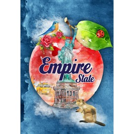 America Forever New York State Garden Flag- 12.5 x 18 inches- New York, Big Apple with the Statue of Liberty USA Regional Yard Outdoor Decorative Double Sided Flag