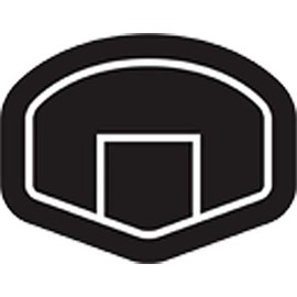Black Basketball Backboard Vinyl Decal Sticker (8" Wide)
