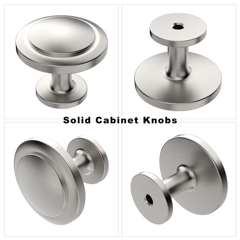 Amerdeco Pack of 12 Furniture Knobs, Cupboard Knobs, Brushed Nickel