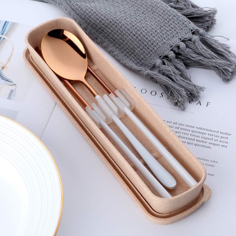2 Pieces Outdoor Flatware, Baikai Stainless Steel Portable Utensils Set