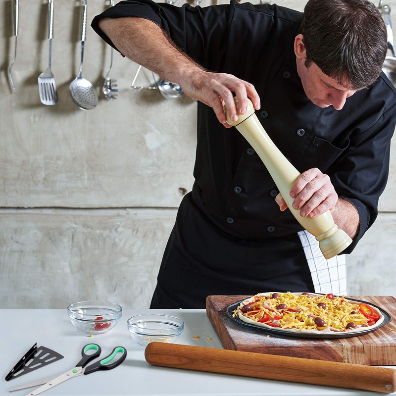 Relaxdays 2 x Pizza Scissors with Pizza Server, Stainless Steel