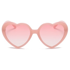 YAMEIZE Trendy 90s Polarised Love Heart Sunglasses for Women Men Heart Retro Heart Shape Glasses Vintage Coloful Funny Party Outdoor, pink, Unit size