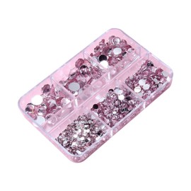 1 Box Glitter Flatback Crystal Rhinestones Gems Clear Pink Resin Flatback Rhinestones for Nail Art DIY Crafts