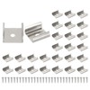 PATIKIL LED Strip Clips, 30pcs Stainless Steel Mounting Brackets Fixing Clip Clamp Support Holder with Screws for 17mm LED Strip Lighting Cable