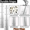 4Pcs Continuous & Piano Hinges, 16Inch 1.2'' Open Width, Silver