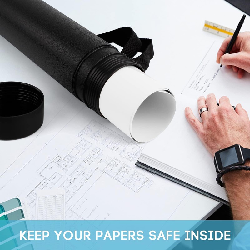 DEWEL Poster Tube Storage,Poster Carrying Case,Blueprint Case Telescoping Art Tube,Extendable