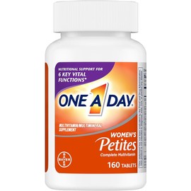 ONE A DAY Women’s Petites Multivitamin,Supplement with Vitamin A, C, D, E and Zinc for Immune Health Support, B Vitamins, Biotin, Folate (as folic Acid) & More,Tablet, 160 Count (Pack of 2)
