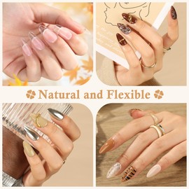 Short Point Almond Gel Nail Tips, Half Matte Almond Shape Nail Tips Pre-file Soft Gel Short Almond Fake Nails 240pcs Full Cover Acrylic Press On Nails Easy Home Salon, 12 Sizes, Luckyfairy