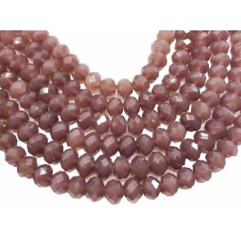 Czech Crystal Spacer Beads Opaque Lavender 8mm Rondelle Qty: 30