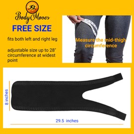 BodyMoves Thigh Support Brace Plus Hot and Cold ice Pack Adjustable Hamstring Quad Compression wrap Sleeve for Men and Women tendinitis Pulled Groin Muscle Sprain