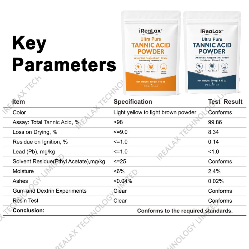 Ultra High Purity (>99%) Tannic Acid Powder, Analytical Reagent (AR)