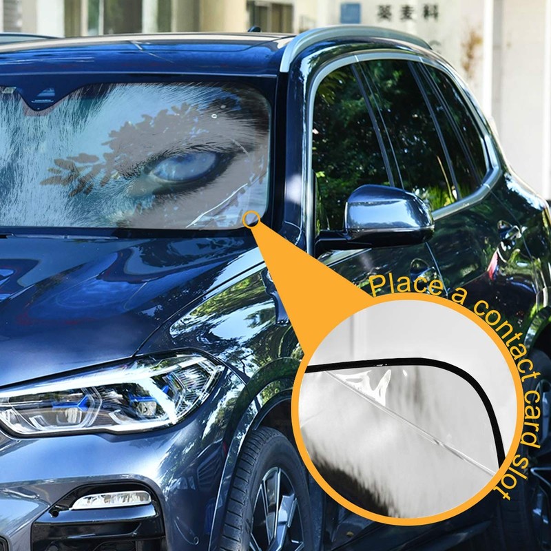 YYZZH Wolf Or Husky Dog Blue Eye Car Windshield Sun