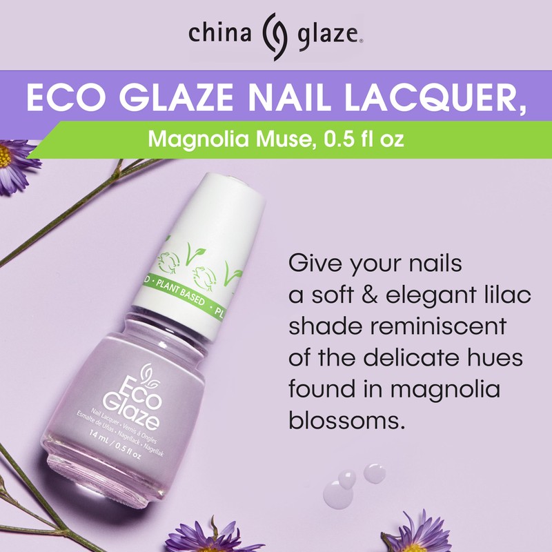 China Glaze EcoGlaze Nail Lacquer, Magnolia Muse, 0.5 oz