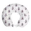 Ambesonne Owl Travel Pillow Neck Rest, Cartoon Style Illustration of