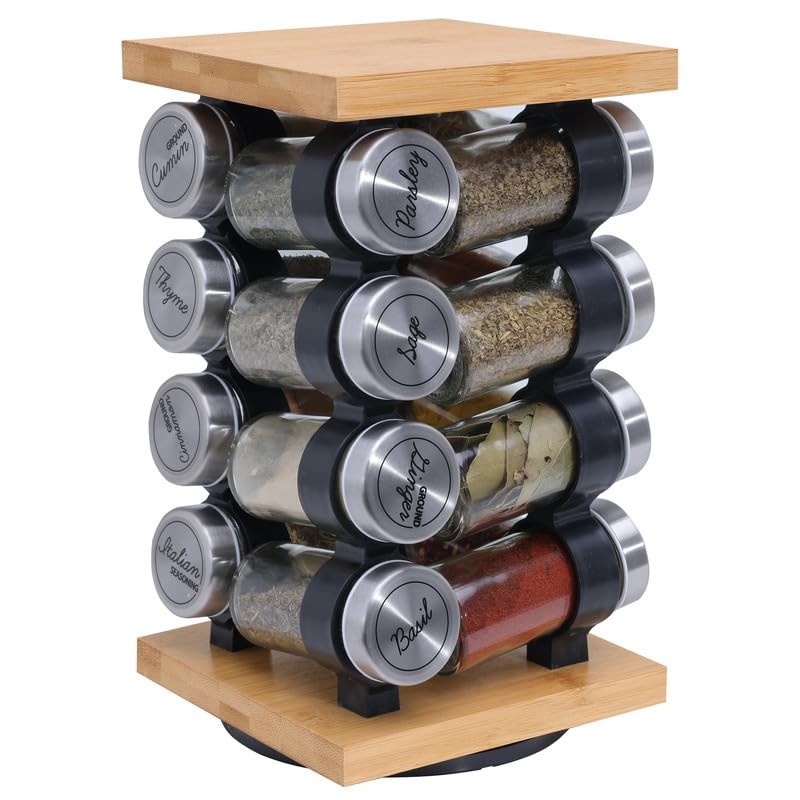Orii 16-Jar Rotating Spice Rack with Spices Included – Pre-Filled
