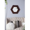 ZJMTOCYU Hexagon Wall Mirror with Solid Wood Frame, Decorative Accent