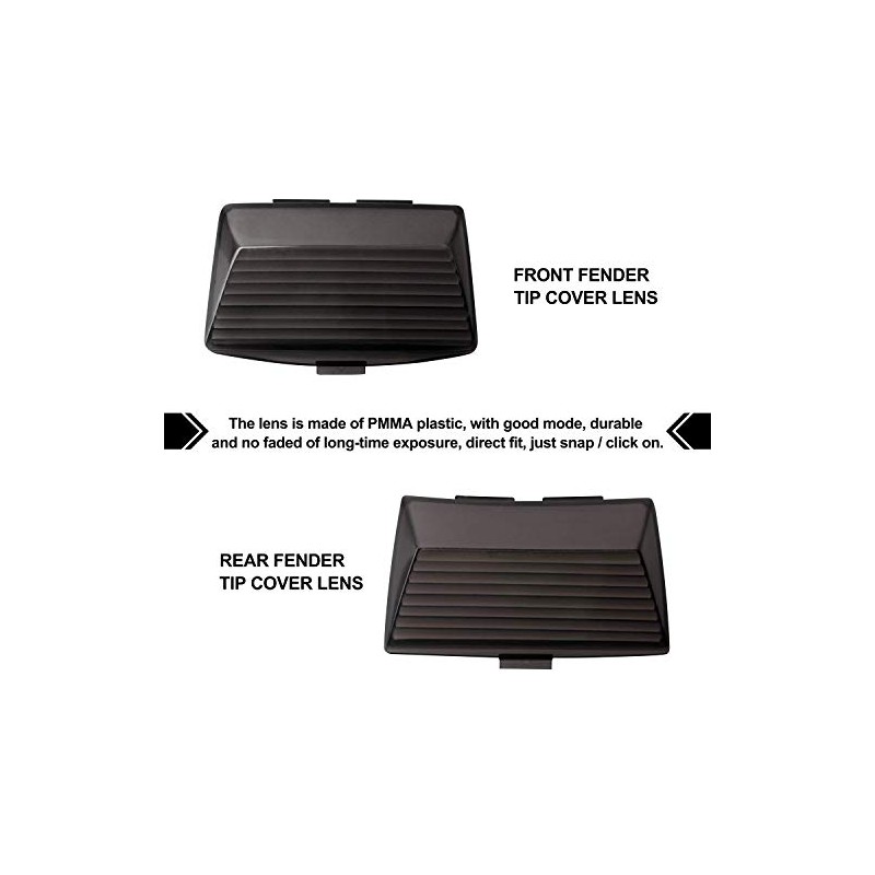 NTHREEAUTO Smoked Fender Tip Light Lenses Cover Mud Guards Lights
