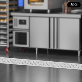 Stainless Steel Channel Drain Grate,3PCS Outside Metal Trench Drain Covers,Outdoor Sewer Drainage Grates for Yard Sidewalk Park Garden mall Fence line (22.83x7.87x0.98in)