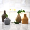 Creative Co-Op Stoneware Bud Vases in Crackle Glaze, Grey/Mustard Tones,