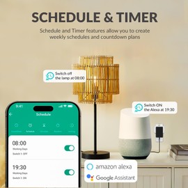 Nivon Smart Plugs 4 Pack, Low-Profile Wi-Fi Smart Outlet Plug for Smart Home, Remote Control Lights Devices from Anywhere, No Hub Required, ETL Certified, Compatible with Alexa and Google Home, White