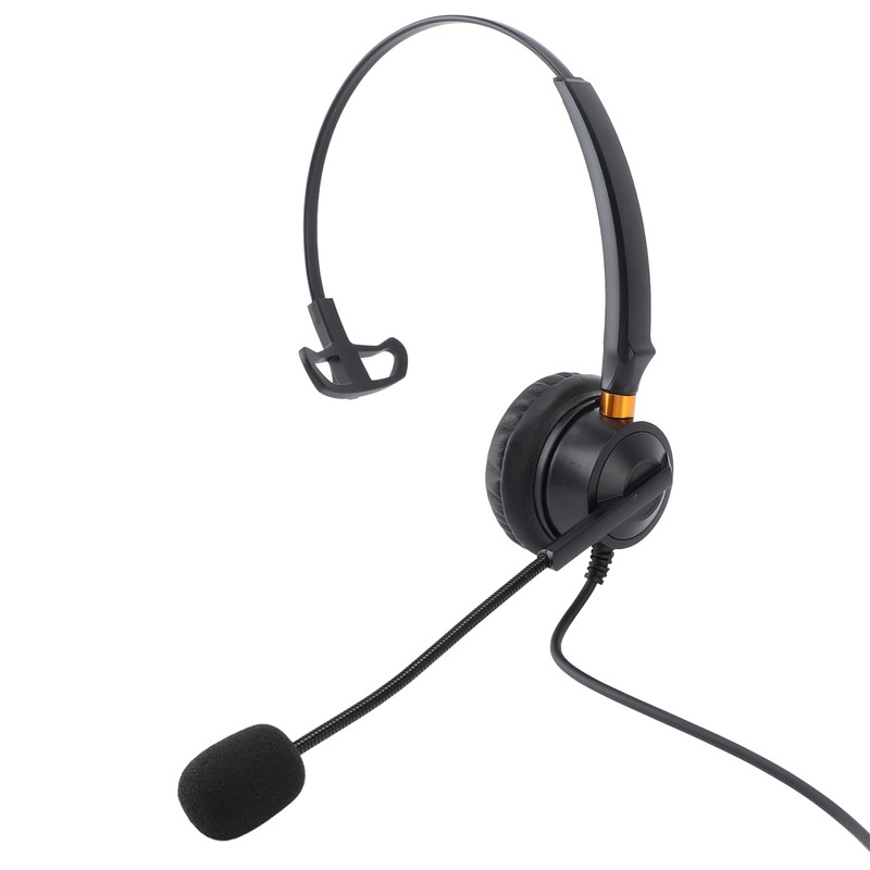 Telephone Headset with Noise Cancelling Microphone Black USB Corded Single