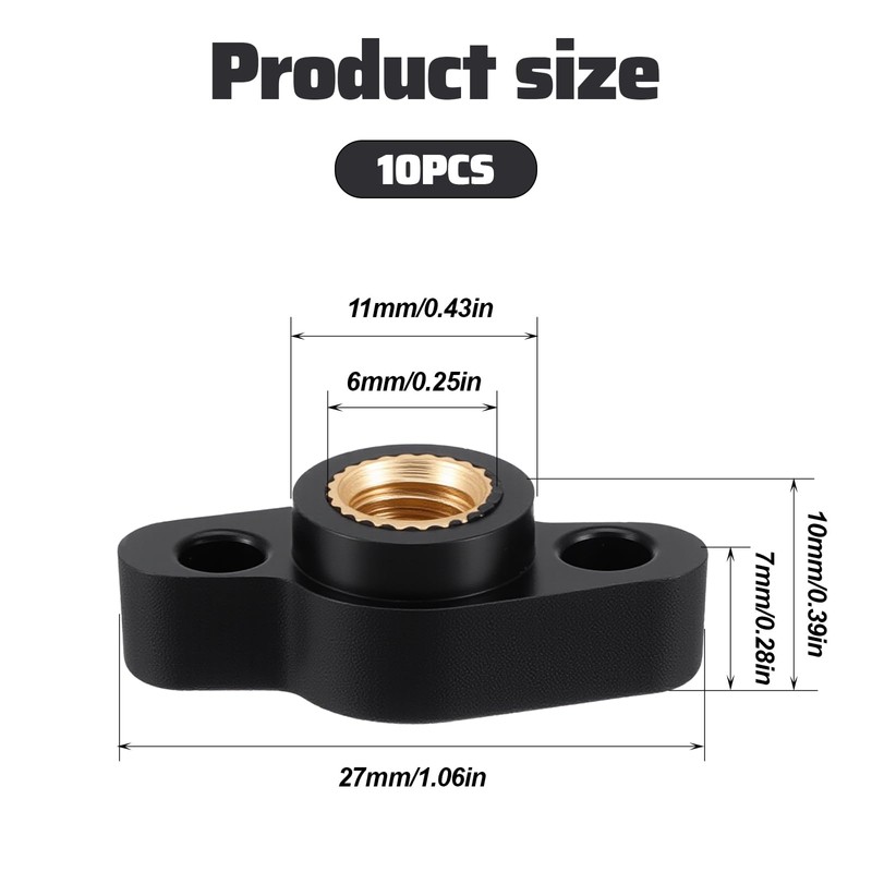 1/4-20 Wing Knobs, 10 Pcs 1/4" Black Wing Knobs with