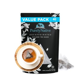 Decaffeinated Oolong Tea Bags Value Pack, Caffeine Free Hot or Iced Tea Brew | Decaf Oolong Tea Triangles | 40 Tea Bag Sachets Makes 80 Cups Of Tea