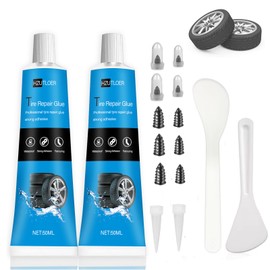 Hzutloer 3.38 OZ Tire Repair Glue,10 PCS Tire Repair Rubber Nail,Black Tire Strong Adhesive Tire Repair Sealant,Tire Fix Super Glue for Car,Motorcycle,Pickup Truck,Bikes,Tractor,Mower