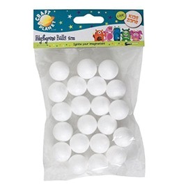 Craft Planet - Arts and Crafts for Kids - White Polystyrene Ball - 20 Pack - Polystyrene Balls - 2cm Polystyrene Balls for Craft - Craft Kits for Kids - Gifts for Kids - Fun Arts and Crafts Kit