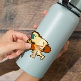 Die Cut Sticker Yeti, Snowboarding, Geometric, Contour Vinyl Sticker 3 to 6 inches, (Waterproof Decal for Cars, Water Bottles, Laptops, Coolers), Large