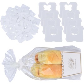 100 Pcs Reusable Plastic Bread Clips - Keep Your Food Fresh with 7/8 x 7/8 inches Food Bag Clips (White)