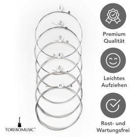 TOREROMUSIC® - Electric Guitar Strings (010-046) Premium Electric Guitar Strings 6 String Set for Electric Guitar. Includes 3 Free Picks