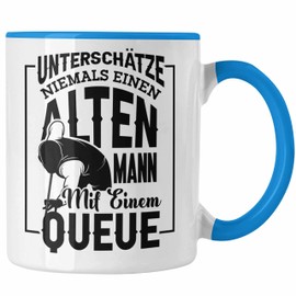 Trendation - Billiard Pool Cup Gift Subcerations Never An Old Man With A Cue (Blue)