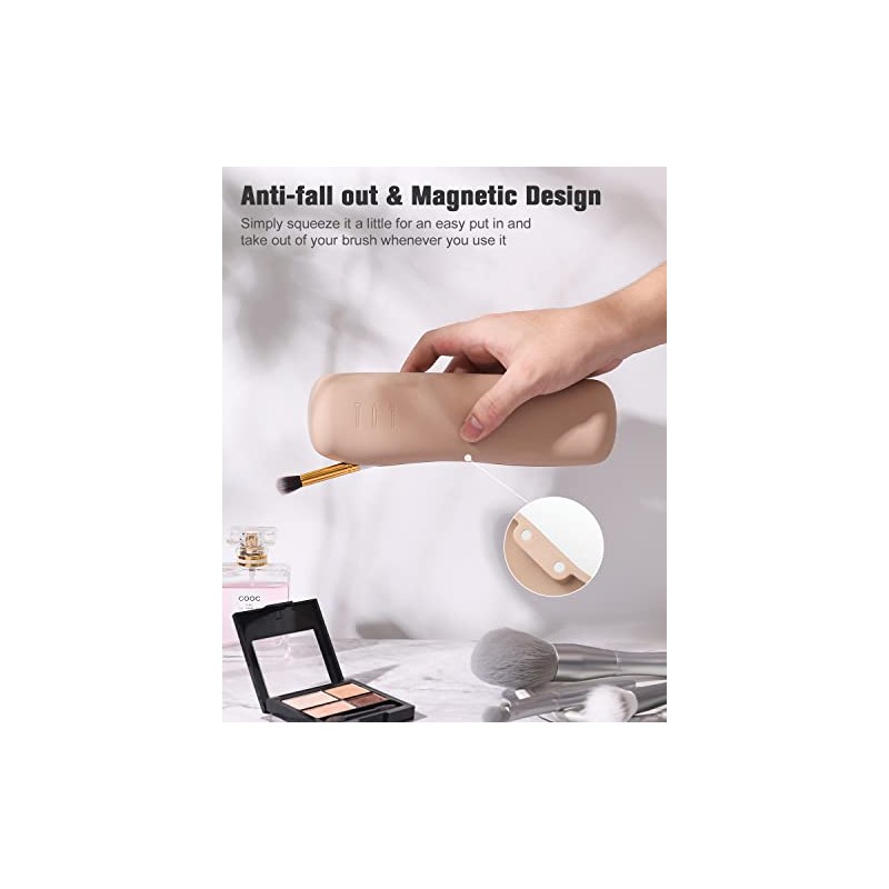 FERYES Organizador de brochas de maquillaje para viajes, magnético