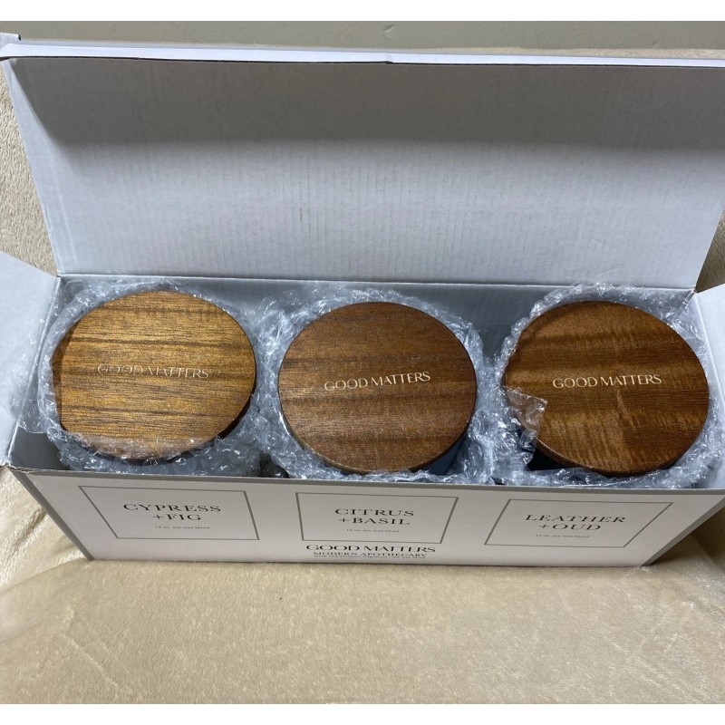 GOOD MATTERS Scented Luxury Candles, Modern Apothecary Gift Set (3