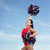 Lovecheer 2PCS Pom Poms Cheerleading Blue and Red and White