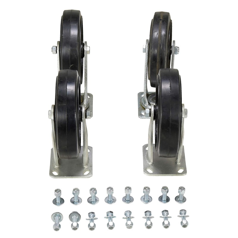 Vestil D-CK4-MR8-2 Mold-on-Rubber Plate Caster Set for Self-Dumping Hopper, 8"